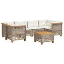 sofasæt til haven 7 dele med hynder polyrattan beige