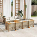 sofasæt til haven 8 dele med hynder polyrattan beige