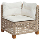 sofasæt til haven 9 dele med hynder polyrattan beige