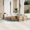 sofasæt til haven 9 dele med hynder polyrattan beige