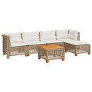 sofasæt til haven 6 dele med hynder polyrattan beige