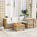 sofasæt til haven 5 dele med hynder polyrattan beige