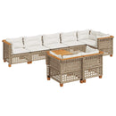 sofasæt til haven 9 dele med hynder polyrattan beige