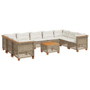 sofasæt til haven 10 dele med hynder polyrattan beige