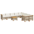 sofasæt til haven 10 dele med hynder polyrattan beige