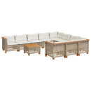 sofasæt til haven 11 dele med hynder polyrattan beige