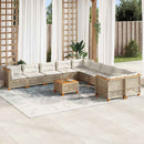 sofasæt til haven 11 dele med hynder polyrattan beige