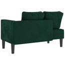 chaiselong med hynder fløjl mørkegrøn