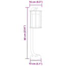 udendørs standerlampe 3 stk. 60 cm rustfrit stål sort
