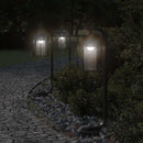 udendørs standerlampe 3 stk. 60 cm rustfrit stål sort