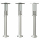 udendørs standerlamper 3 stk. 60 cm rustfrit stål sølvfarvet