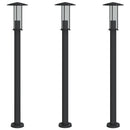 udendørs standerlamper 3 stk. 100 cm rustfrit stål sort