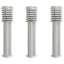 udendørs standerlamper 3 stk. 60 cm rustfrit stål sølvfarvet
