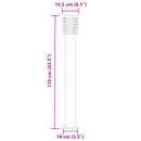 udendørs standerlampe 110 cm rustfrit stål sort