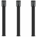 udendørs standerlamper 3 stk. 110 cm rustfrit stål sort
