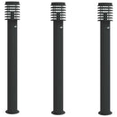 udendørs standerlamper 3 stk. sensor 110 cm rustfrit stål sort
