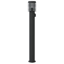 udendørs standerlampe med stikkontakt 60 cm rustfrit stål sort