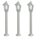 udendørs standerlamper 3 stk. 80 cm rustfrit stål sølvfarvet