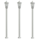 udendørs standerlamper 3 stk. 120 cm rustfrit stål sølvfarvet
