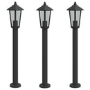 udendørs standerlampe 3 stk. 80 cm rustfrit stål sort