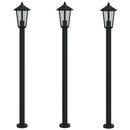udendørs standerlamper 3 stk. 120 cm rustfrit stål sort