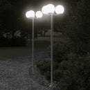 udendørs standerlamper 2 stk. 215 cm rustfrit stål sølvfarvet