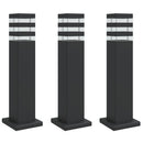 udendørs standerlamper 3 stk. 50 cm aluminium sort