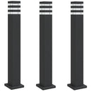 udendørs standerlamper 3 stk. 80 cm aluminium sort