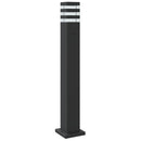 udendørs standerlamper 3 stk. 80 cm aluminium sort
