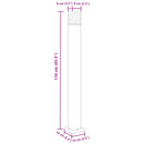 udendørs standerlamper 3 stk. 110 cm aluminium sort
