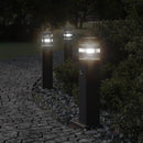 udendørs standerlamper 3 stk. med sensor 50 cm aluminium sort