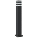 udendørs gulvlampe med sensor 80 cm aluminium sort