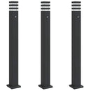 udendørs standerlamper 3 stk. med sensor 110 cm aluminium sort