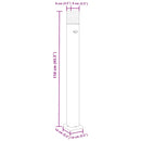 udendørs standerlamper 3 stk. med sensor 110 cm aluminium sort