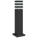 udendørs standerlampe med stikkontakt 50 cm aluminium sort