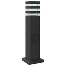 udendørs standerlampe med stikkontakt 50 cm aluminium sort