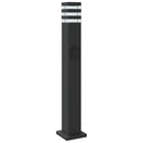 udendørs standerlampe med stikkontakt 80 cm aluminium sort