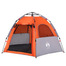 4-personers campingtelt quick-release grå og orange