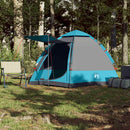 4-personers campingtelt quick-release blå