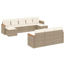 sofasæt til haven 10 dele med hynder polyrattan beige