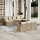 sofasæt til haven 10 dele med hynder polyrattan beige