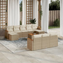 sofasæt til haven 11 dele med hynder polyrattan beige