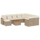 sofasæt til haven 11 dele med hynder polyrattan beige