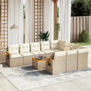 sofasæt til haven 11 dele med hynder polyrattan beige