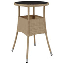 spisebordssæt til haven 3 dele med hynder polyrattan og glas