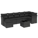 sofasæt til haven 8 dele med hynder polyrattan sort