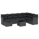 sofasæt til haven 9 dele med hynder polyrattan sort