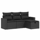 sofasæt til haven 4 dele med hynder polyrattan sort