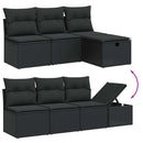 sofasæt til haven 7 dele med hynder polyrattan sort