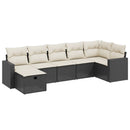 sofasæt til haven 7 dele med hynder polyrattan sort